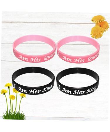 MAGICLULU 4pcs Valentines Day Gift Connecting Bracelets for Couples Wedding Party Gifts Bf and Bracelets Couple Bracelets Valentines Day Bracelets Silicone Slap Bracelets Lovers Earrings As Shown 20X6.4X1.2cm - Buy Online on SooperMarket.com