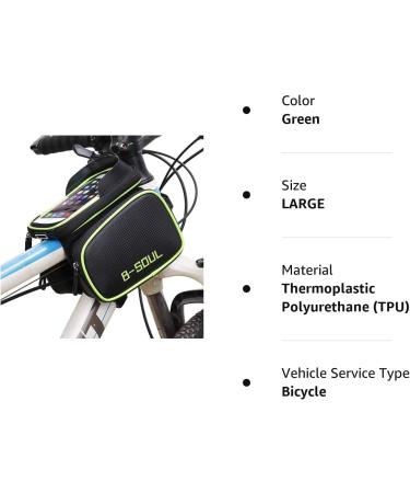 AIXIN B-Soul Bike Tube Frame Bag Saddle Bag | Waterproof Green | 6.2Inch Touchscreen Phone Holder for Bicycle Riding - Buy Online on SooperMarket.com