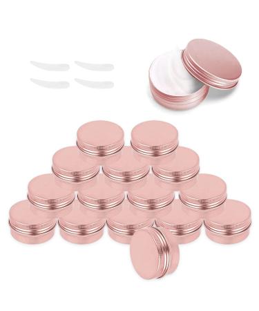 Yue Qin 15 pieces 10ml aluminum empty jar around travel creamose cremed box trial flares cosmetics jugs with lid travel potty jar set for lotion cream mini candles cosmetics ros gold