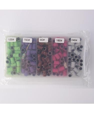 Buy 300 Pcs Nail Drill Sanding Bands - 5 Color Coarse to Fine Grits for Acrylic Nails Includes 2 Drill Bits | Professional Manicure & Pedicure Supplies - Buy Online on SooperMarket.com