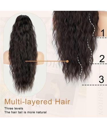 PORSMEER 28 Natural Black Beach Wave Ponytail Extension - Long Synthetic Clip-in Hairpiece for Women - Buy Online on SooperMarket.com