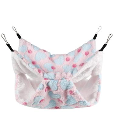Aoliandatong Small Pet Cage Hammock Bunkbed Sugar Glider Hammock Guinea Pig Cage Accessories Bedding Warm Hammock for Parrot ferret Squirrel Hamster Rat Playing Sleeping(S Pink)