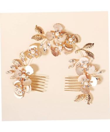 Mikinona Pearl Rhinestone Couple Combs Crystal Hair Comb Headband Floral Hair Comb Hairband Hair Comb Headdress Bridal Headband Comb Wedding Hair Accessory Women Headdress Bridal Headdress - Buy Online on SooperMarket.com