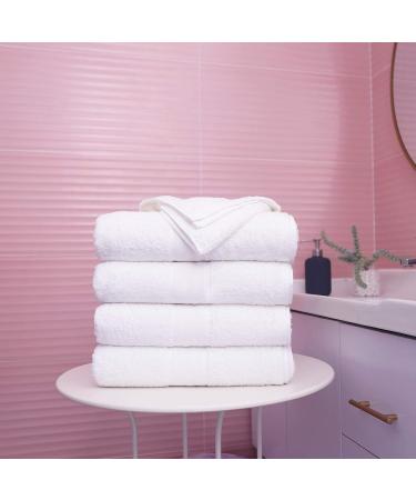 Aibaser Bamboo Cotton Bath Towels - 27x54 inch - 6 Piece Set - Ultra Absorbent - White Bath Towels - Buy Online on SooperMarket.com
