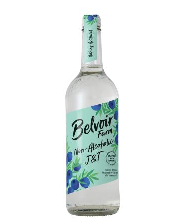 Belvoir Farm Non-Alcoholic J&T - Delicate Blend of Botanicals Spring Water mixed with Juniper Elderflower & Quinine | 100% Natural Ingredients | Suitable for Vegetarians & Vegans - 6 x 750ml Bottles 6 x 750ml Non-Alcoholic J&T
