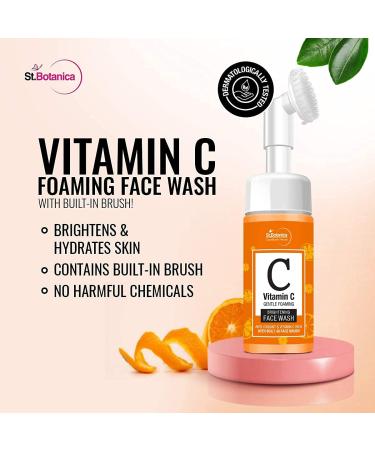 StBotanica Vitamin C Brightening Foaming Face Wash 120ml - With Turmeric & Saffron | Sulphate & Paraben Free | International Shipping - Buy Online on SooperMarket.com