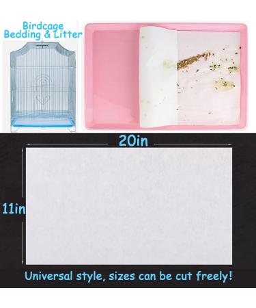 100PCS Bird Cage Liner Papers 11 20in Disposable Bamboo Charcoal Fibre Cage Paper Liners Precut Absorbent Cushion Pad Mat Accessories for Pet Bird Parrot 11x20 in - Buy Online on SooperMarket.com