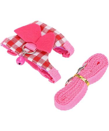 Small Pet Vest Chest Strap Pet Walking Harness and Leash Set Rabbit Squirrel Ferret Hamster Pink Vest Harness(S) - Buy Online on SooperMarket.com