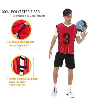 24 Pcs Lightweight Numbered Soccer Practice Vests for Men, Youth & Adults - Scrimmage Jerseys for Soccer, Lacrosse Training - Sport Supplies - Buy Online on SooperMarket.com