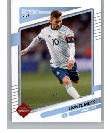 2021-22 Donruss Road to Qatar #1 Lionel Messi Argentina Official Soccer Trading Card in Raw (NM or Better) Condition