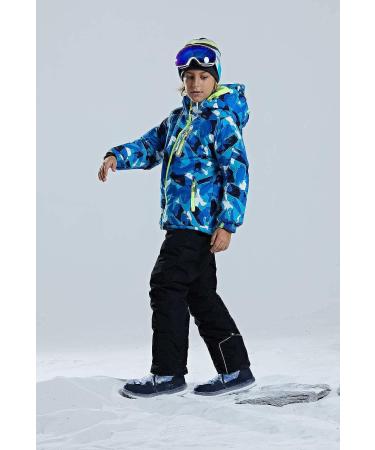 WOWULOVELY Kids Ski Snowsuit Set - Waterproof Boys Snow Jacket & Pants - Blue/Black - Size 10 - Buy Online on SooperMarket.com