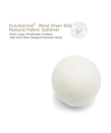 Wool Dryer Ball 1 Piece - Premium XL Organic Eco-Friendly Natural Unscented Non-Toxic Felt Laundry Ball
