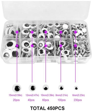 450 pcs Self-Adhesive Black Wiggle Googly Eyes for Crafts - 6mm to 15mm Mixed Sizes - Black Mix - Buy Online on SooperMarket.com