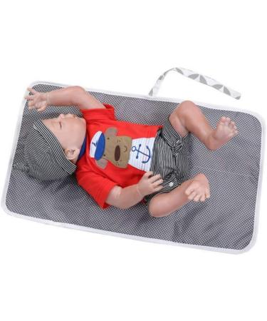 Nappy Changing Mat | Foldable Waterproof Diaper Pad for Home & Travel | Gray Waves Design | 60x35 cm - Buy Online on SooperMarket.com