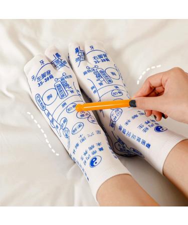 Lurrose Blue Tabi Socks | Japanese Kimono Cotton Acupressure Slippers | Sweet 2-Toe Sandals for Comfort & Style 40-45 - Buy Online on SooperMarket.com