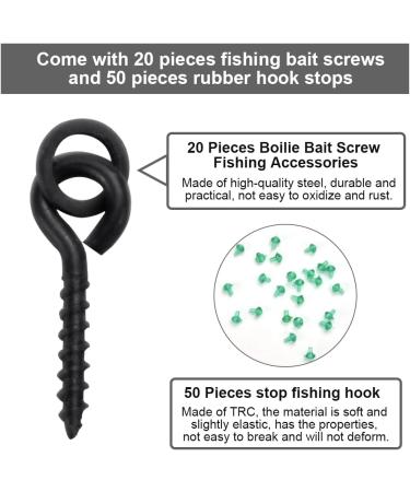 Ottymo 20 Screw Bait & 50 Hook Stopper Bait Screws Stainless High Toughness Carp Fishing Accessories - Buy Online on SooperMarket.com