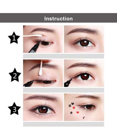 Eyeliner Stamp 2 in 1 Double-Head Waterproof Liquid Eyeliner Pen Make-Up Tool Black Heart double-headed eyeliner - Buy Online on SooperMarket.com
