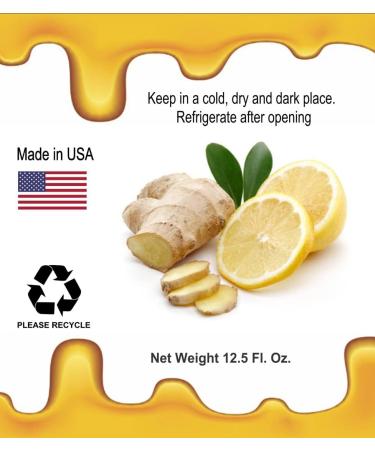 Annoor 100% Raw Honey with Pressed Ginger & Lemon Juice Concentrate - Detox Water Refresher, Tea, Cocktail & Dressing - 12.5 Fl Oz - Buy Online on SooperMarket.com