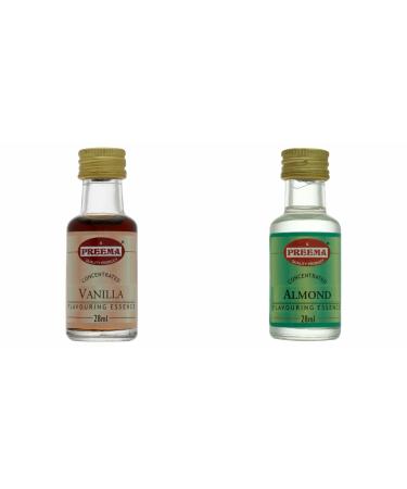 Preema Vanilla Essence - 28ML And -Preema Almond Flavouring Essence 28ml | Prefect For Baking | Halal | Premium Quality