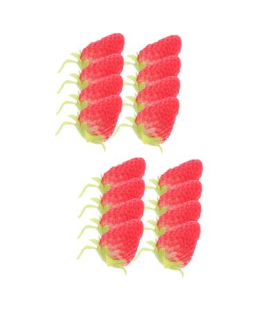 ABOOFAN 20 Pcs Simulated Strawberry Model Home Decor Fruit Artificial Strawberry Model Strawberry Ornament Simulation Strawberry Avocado Faux Strawberries Ornaments Fake Strawberries Pvc As Shownx2pcs 3.80X2.50X1.50CMx2pcs