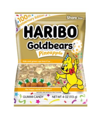 Haribo Goldbears Gummi Candy 4 oz. Pack - Watermelon Pineapple Gummy Bears (2 Count) - Buy Online on SooperMarket.com