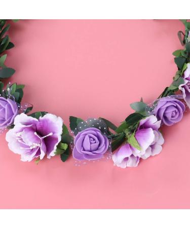 KALLORY Purple Flower Crown Headband for Bridesmaids & Flower Girls - Buy Online on SooperMarket.com