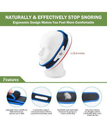 Anti Snore Chin Strap | Stop Snoring Devices for Men and Women | Adjustable & Breathable Head Band for Better Sleep - Buy Online on SooperMarket.com