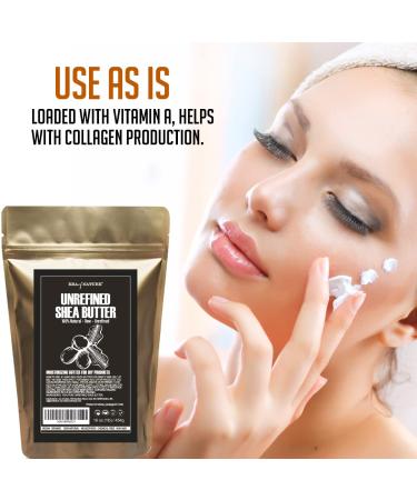 African Ivory White Shea Butter - Raw Organic & Unrefined for Anti-Aging Dry Skin - 16oz - Ideal for DIY Body Butters, Soaps, Lotions, and Lip Balms - From Ghana - Buy Online on SooperMarket.com