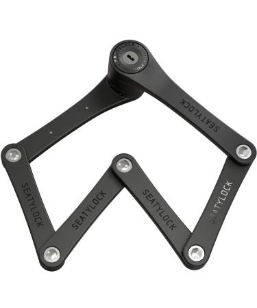 Foldylock mini folding lock with key - patented test winner bicycle lock with bracket for high safety - strong and light bike lock for city bikes and e scooter - 75 cm black new 75cm (29.5in) Circumference