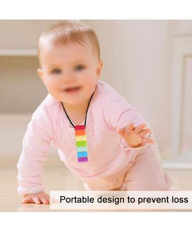 Baby Teether Necklace - Colorful Gum Massage Silicone Sensory Chew Pendant for Girls in Yellow - Buy Online on SooperMarket.com
