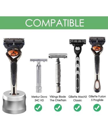 AMOYER SHIAL READ Aluminum Alloy Shaving Stand for Men - Stylish Bathroom Metal Grooming Holder - Buy Online on SooperMarket.com