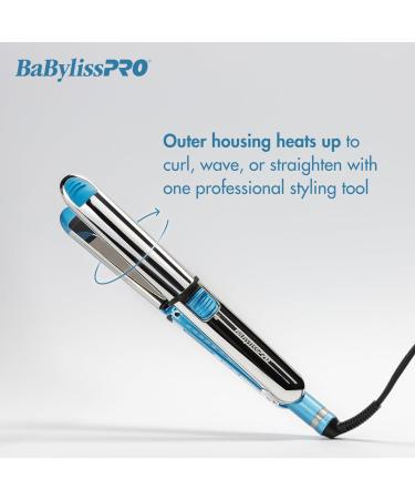 BaBylissPRO Stainless Steel OPTIMA Hair Straightener Dual Voltage High Heat Flat Iron with Floating Plates and Ion Generator 1" Wide Blue - Buy Online on SooperMarket.com