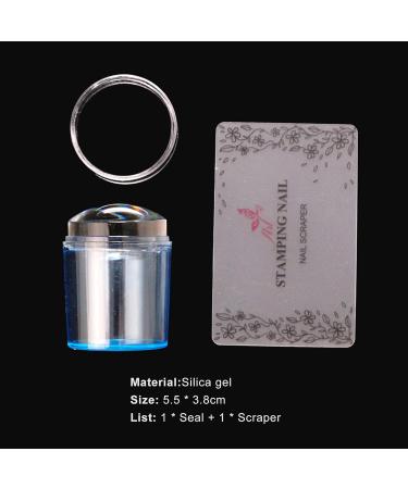 Art Stamps & Nail Scraps | Transparent Silicone Template with Lid | Easy Clean Manicure Tool in Blue Shop Internationally! - Buy Online on SooperMarket.com