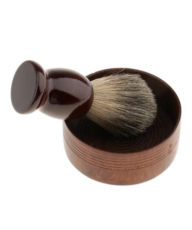 F Fityle Wooden Men's Shaving Brush & Bowl | Premium Barber Beard Care Essentials - International Shipping - Buy Online on SooperMarket.com