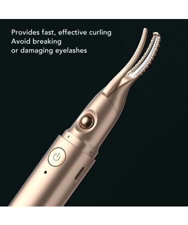 Heated Eyelash Curler Electric Handheld Eyelash Curler Heated 2 in 1 Long Lasting Styling Eyebrow Trimmer Eyelash Makeup Tools for Women Girls Travel Home (Champagne Gold) - Buy Online on SooperMarket.com