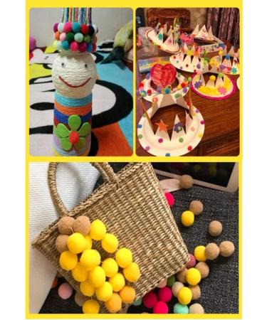 300Pcs Multi-Colored Pom Poms with Double Sided Tabs | Soft & Fluffy Puff Balls 10-20mm for Kids DIY Crafts - Buy Online on SooperMarket.com