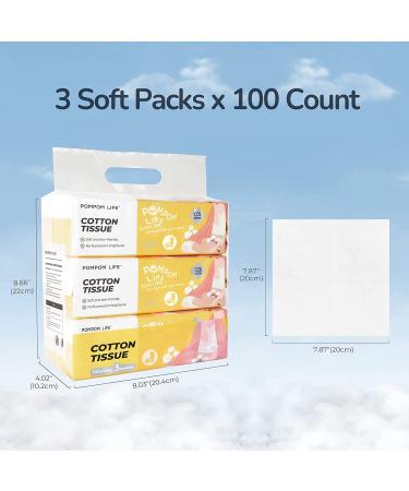 POMPOM LIFE Ultra Soft Disposable Face Towel 300 Count - Unscented & Chemical Free, Ideal for Baby and Adult Sensitive Skin - Lint Free Makeup Remover Wipe - Buy Online on SooperMarket.com