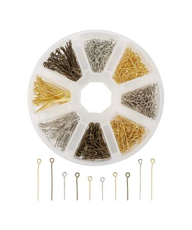 Craftdady 650pcs Mixed Color Open Eye Pins 16-30mm Iron Head Pins for Jewelry Making  Hole: 2mm Mixed Colors  Open Eye Pins
