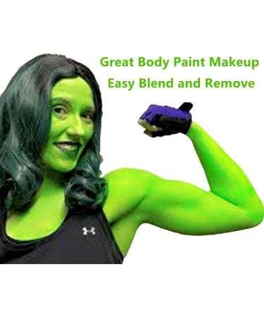 Go Ho Light Green Cream Face Paint 2.37oz - Water Based for Hulk, Witch, Gamora - Halloween Cosplay & Festivals - Buy Online on SooperMarket.com