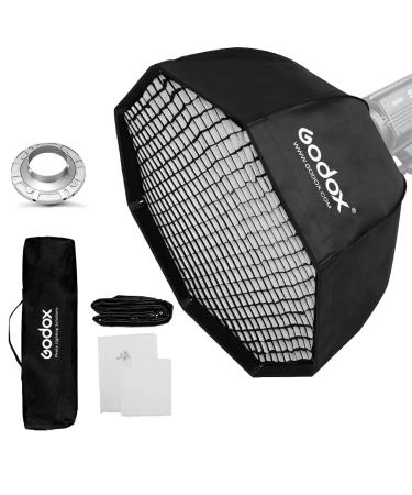 Godox Grid Softbox Strip Softbox Strip Box 120cm 47" Octagon Honeycomb Grid Strip Softbox Strip Box with Bowens Mount (FW120) FW 120CM