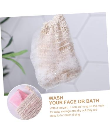 BELLIFFY 6pcs Soap Bag Bar Soap Exfoliating Soap Saver Soap Accessory Bubble Net Soap Net Cotton Linen Beige - Buy Online on SooperMarket.com