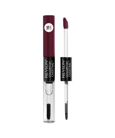 Liquid Lipstick with Clear Lip Gloss by Revlon  ColorStay Overtime Lipcolor  Dual Ended with Vitamin E in Plums & Berries  500 Limitless Black Cherry  0.07 Oz 500 Limitless Black Cherry 0.07 Fl Oz (Pack of 1)