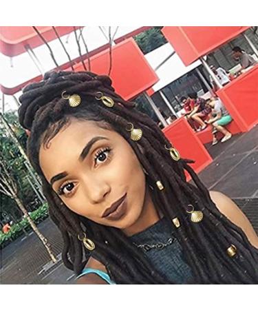 Gold Shell Box Braid Rings Clip Dreadlock Jewelry Cowrie Charms for Black Women (6PCS) - Buy Online on SooperMarket.com