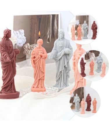 NUOBESTY 5pcs DIY Mold for Candle Votive Candles Scented DIY Supplies Jesus Craft Mold Molds for Candle Making Flower Stickers Jesus Candle Molds Hand Mold White Suite 3D Soap Silica Gel Whitex5pcs 13.5x5cmx5pcs - Buy Online on SooperMarket.com
