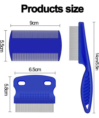 3 Pcs Pet Flea Combs Fine Teeth Pet Comb Grooming Set for Cat Dog Flea Lice Float Hair and Tear Stain Remover Combs Fine Tooth Grooming Tool - Buy Online on SooperMarket.com