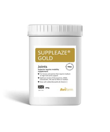 Suppleaze Gold Joint Supplement for Horses - Nourishes Conditions and Supports Your Horses Joints - Optimum Levels of Glucosamine - New Formula with MSM HA Vitamin C And Boswellia 600 g (Pack of 1)
