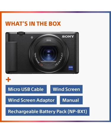 Sony ZV-1 Digital Camera for Content Creators, Vlogging and YouTube with Flip Screen, Built-in Microphone, 4K HDR Video, Touchscreen Display, Live Video Streaming, Webcam Camera only Black - Buy Online on SooperMarket.com