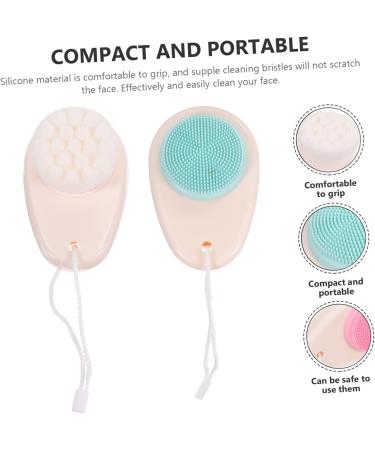 FRCOLOR Pack of 8 Double-Sided Facial Cleansing Brush Face Scrub Scrubber Silicone Facial Cleanser Handle Facial Brush Bathroom Accessories Painted - Buy Online on SooperMarket.com