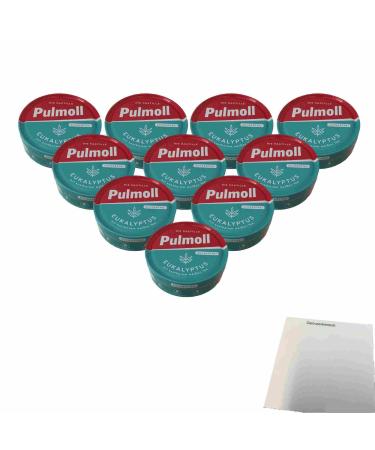 Pulmoll Eukalyptus Menthol Sugar-free 10-pack (10x50g can) + usy block
