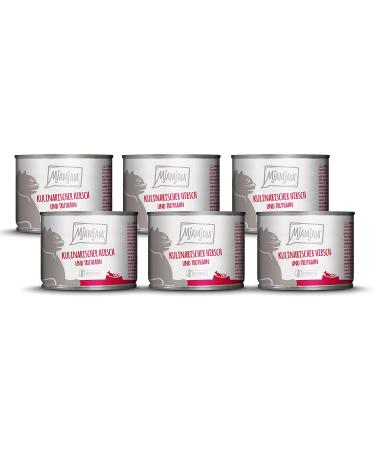 Mjamjam - Premium wet food for cats - culinary deer and turkey on fresh cranberries 6 -seat Pack (6 x 200 g) grain free with extra meat hirsch + turkey 200 g (6 Pack)
